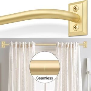 Blackout Curtain Rods Set Of 2 For Windows 28 To 48 Inches Gold Adjustable New